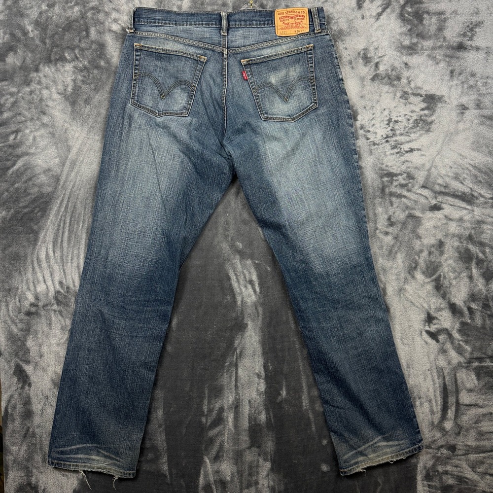 Levi's 531 Athletic Slim Fit Jeans Mens 36x34 Blue Medium Wash Denim - Picture 6 of 7